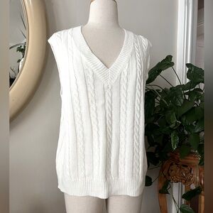 White sweater vest